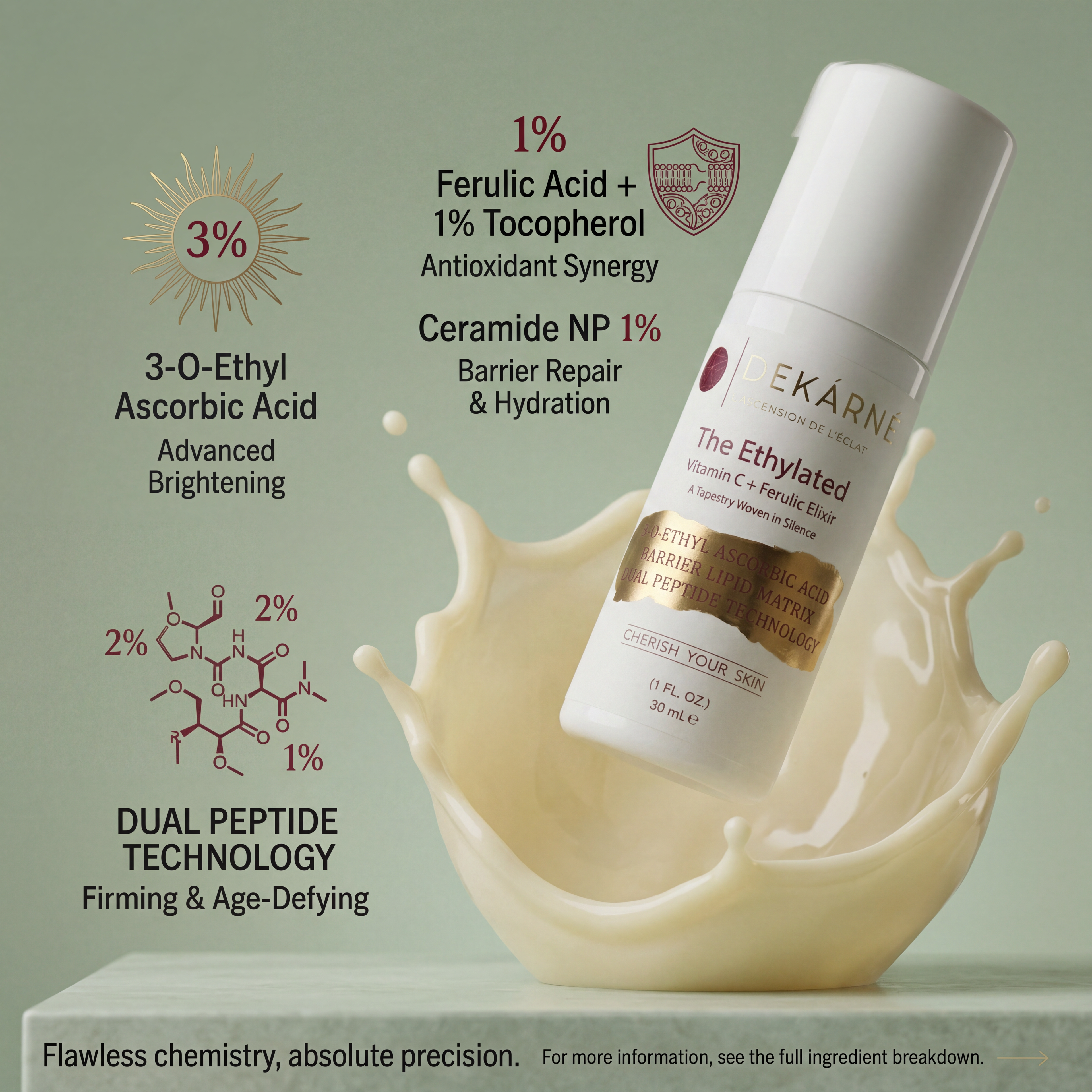 DEKÁRNÉ Ethylated Vitamin C + Ferulic Elixir | Radiance, Reimagined.